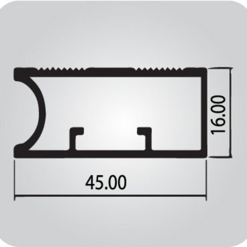 45MM CURVE GLASS STICK FRAME PROFILE – 3Mtr