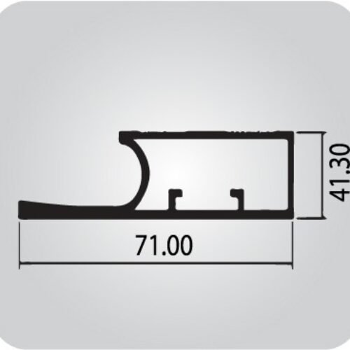 45MM J CURVE GLASS STICK – 3Mtr HANDLE FRAME PROFILE